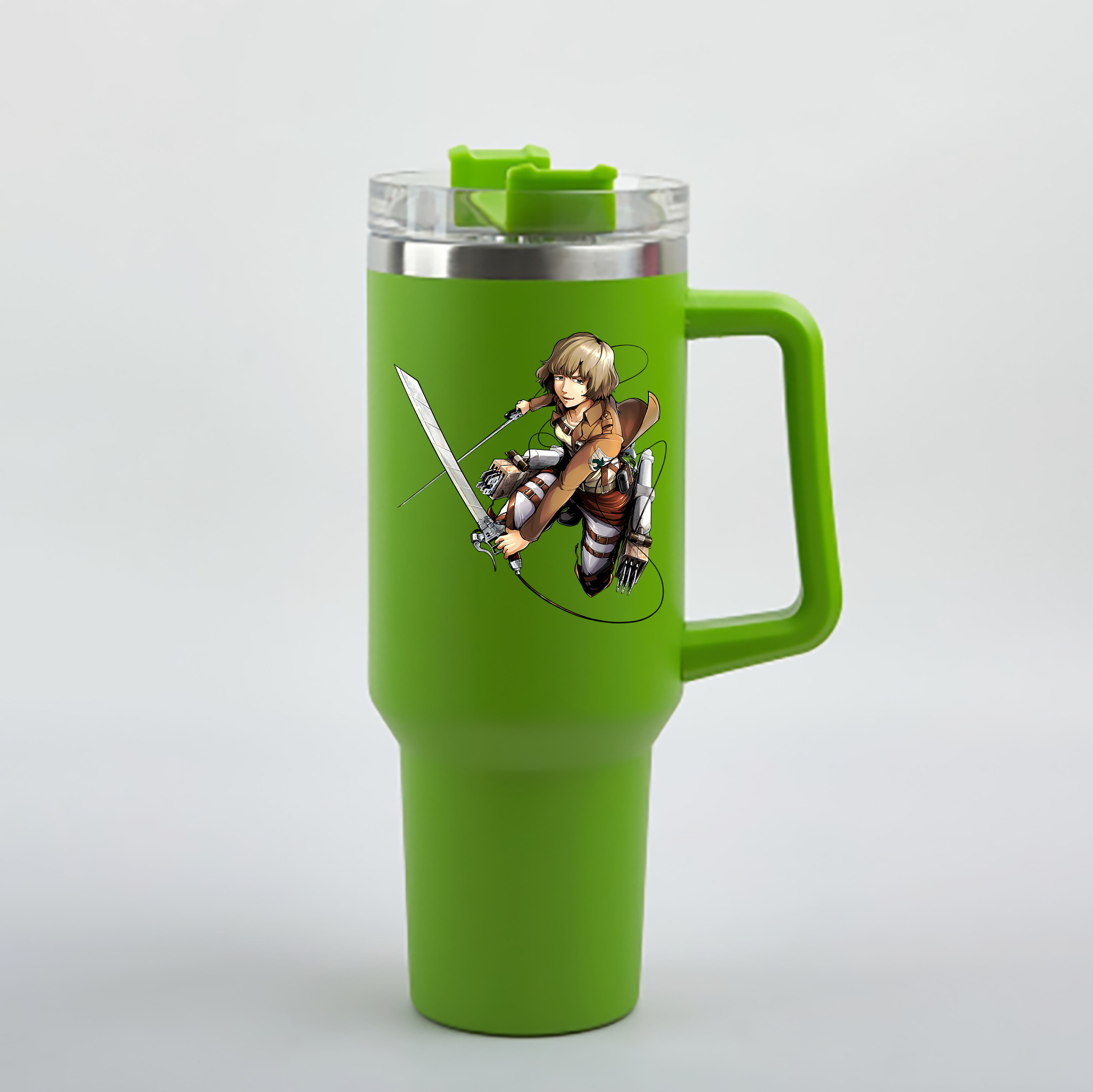 （画像用） 進撃の巨人 ヒツチ Attack on Titan Hitch 1200mL車用タンブラー - クリスタルステッカー（プラスチックストロー付き）